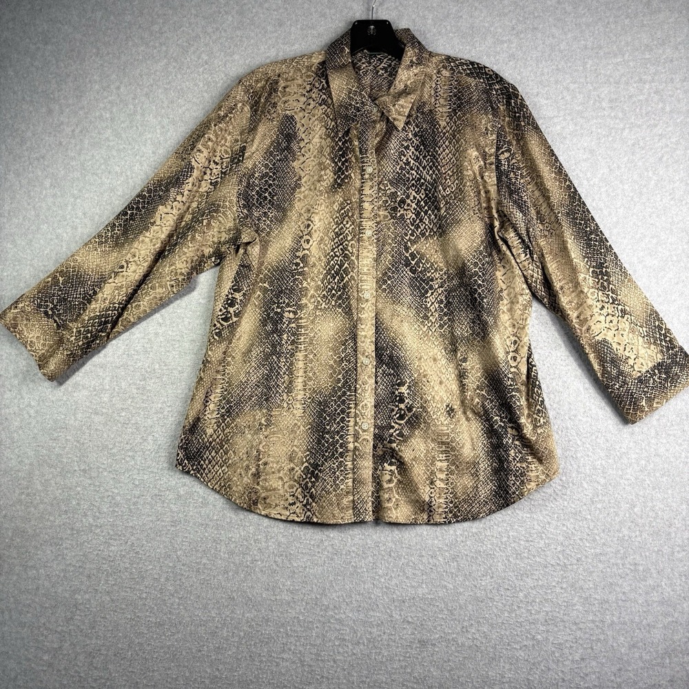 Lauren Ralph Lauren Top Women's XL Snake Animal Print Button Up Mobwife